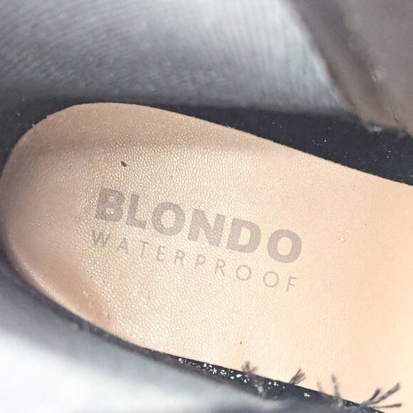 Blondo Women Garnet Waterproof Black Leather Moto Biker Ankle Boots size 10 - Picture 10 of 10